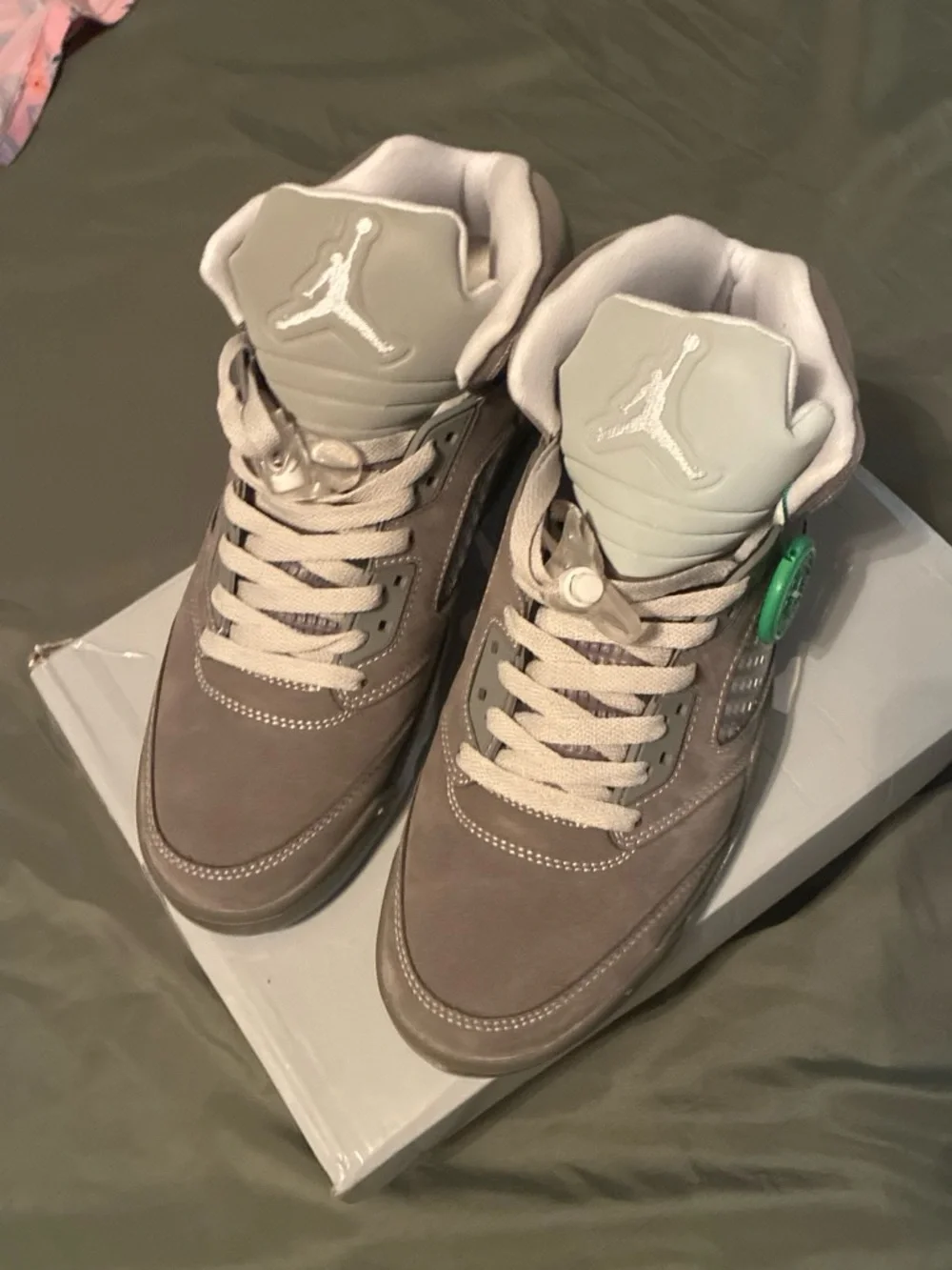 Jordan Retro Low Taupe Suede Sneakers with White Tongue